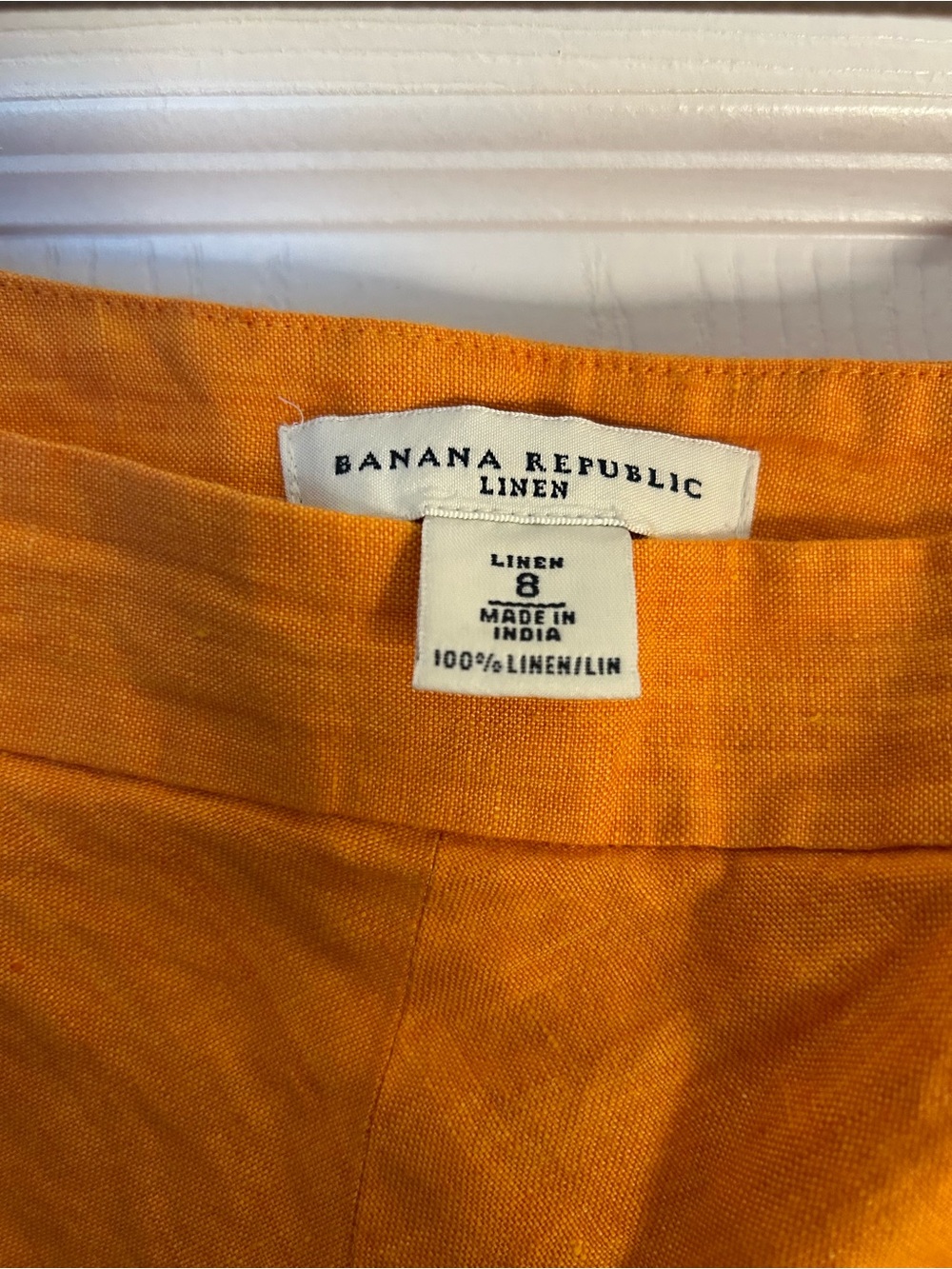 Banana Republic Orange Linen A-Line Skirt - Picture 3 of 4
